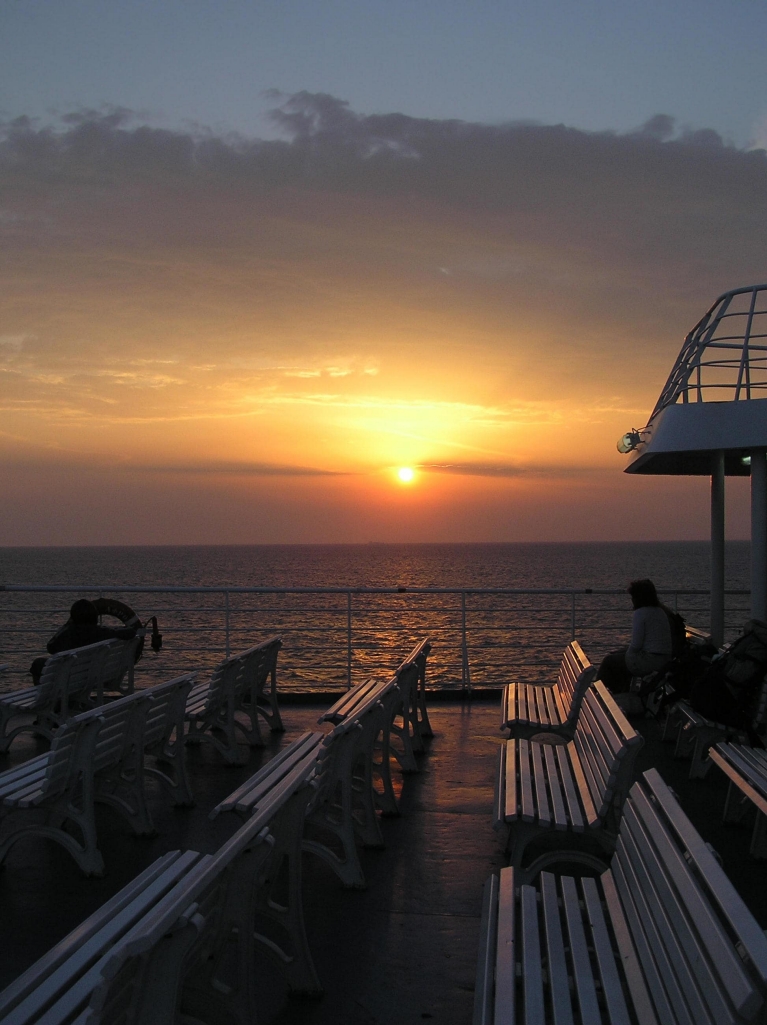Coucher de soleil depuis le ferry