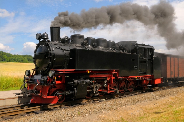 Train à vapeur au Musée des chemins de fer de Nuremberg